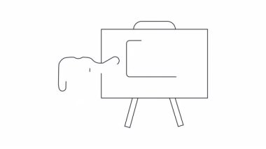 Bilgisayar güvenliği üzerine bir sunumun basit bir çizgi çizimi, ekranda anahtarı olan bir dizüstü bilgisayar. Güvenlik kavramlarını göstermek için ideal.