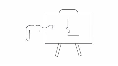 İş kavramlarını ve fikirlerini sembolize eden, sarkacı resimli bir dizüstü bilgisayar ekranı sunumu. Eğitim ve kurumsal içerik için uygun.