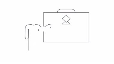 E- posta pazarlama stratejisi sunumunun görsel bir temsili, bir panoya alışveriş arabası ve e-posta simgesi sunan bir kişi.
