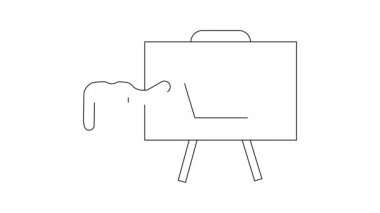 Çevrimiçi alışveriş ve e-ticaret kavramlarını temsil eden, kredi kartı ve alışveriş arabasıyla beyaz tahtayı sunan bir kişinin basit bir çizimi.