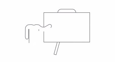 Bir alışveriş arabasının beyaz tahtada para çantasıyla sunulduğu basit bir çizim..