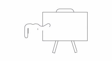 Satış başarısı üzerine bir sunum çizen basit bir çizgi, alışveriş arabasında bir kupa yer alıyor. İş ve pazarlama içeriği için ideal.