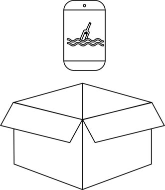 Dijital iletişim ve teslimatı sembolize eden şişe uygulamasındaki bir mesajın kavramsal bir çizimi..