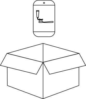 Diş macunu ve diş fırçası bir kutuda, diş temizliği konsepti, ağız bakımı, sağlık ve sağlık, basit bir illüstrasyon..