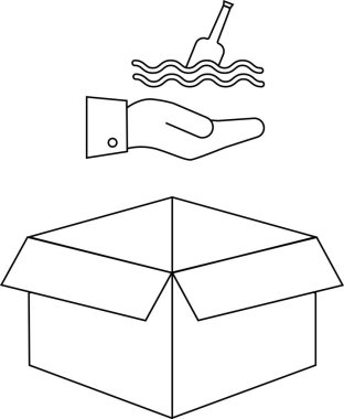 Şişedeki bir mesajın kavramsal bir illüstrasyonudur. Umut, iletişim ve beklenmedik keşifleri simgeleyen bir kutuya konur..