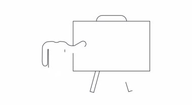 Özetlenmiş bir figür, bir beyaz tahtaya Dünya 'yı içeren bir konuşma balonu sunar. Eğitim ve çevre teması için idealdir..