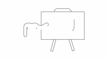 Bir sunumda bir kişi, iletişim sessizliği kavramını ve onun etkilerini sembolize eden, sessiz konuşma balonuyla tahtaya sunar..