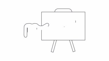 Petrol endüstrisi üzerine sunum yapan, enerji kaynaklarını ve ilgili kavramları vurgulayan basit bir çizim..