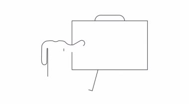 Çubuk figürü beyaz tahtaya çalışan bir ikon sunar. Egzersizi ve faydalarını sembolize eder. Sağlık ve uygunluk kavramları için basit, temiz bir illüstrasyon.