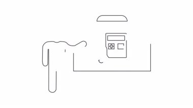 Bir hesap makinesi ve uyarı çanı simgesi ile bir tahtayı sunan kişinin sunumunun basit bir özeti.