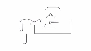 Çözümlerin çözülmesini ve bilgi ve strateji yoluyla başarıya ulaşmayı sembolize eden bir çan ve anahtar sunumu. Eğitim ve iş içeriği için mükemmel.