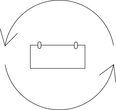 Tekrarlanan bir olayı temsil eden basit bir çizgi sanat simgesi, tekrarlanan oklarla çevrelenmiş bir takvim sembolü.