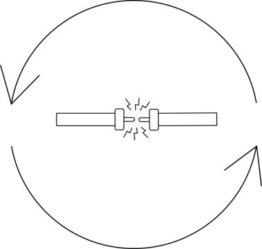 Akım akışını gösteren oklarla çevrili elektrik devrelerinin basit bir çizimi..