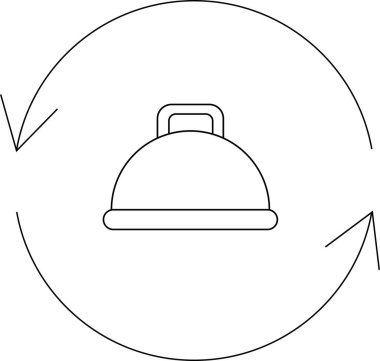 Oklu gıda rotasyon ikonu, gıda güvenliği konsepti. Gıda rotasyonu, atıkların ve bozulmaların azaltılması amacıyla ilk olarak en eski öğelerin kullanıldığından emin olmak için bir uygulamadır..