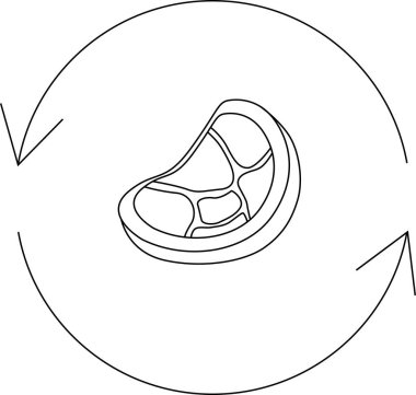 Portakal diliminin basit bir çizgisi. Yiyecek ve içecekle ilgili tasarımlar için mükemmel..