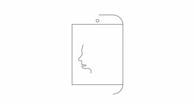 İçinde kahve fincanı olan bir beyni gösteren, teknoloji, kafein ve zihinsel odaklanma arasındaki bağlantıyı sembolize eden basit bir akıllı telefon animasyonu..