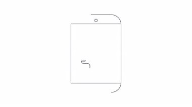 Bir akıllı telefonda sergilenen beyin ve yaprak ikonunun minimalist çizgisi çizimi farkındalığı ve zihinsel sağlığı simgeliyor..