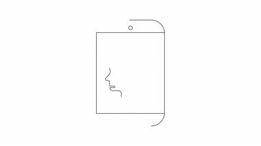 Resimli animasyon, mobil cihazlarda veri koruması ve dijital güvenliği sembolize eden, beyni ve kilit simgesi olan bir akıllı telefonu gösteriyor.