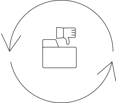 Negatif geri bildirim ya da onaylamamanın bir dizin ya da veri kümesi ile ilişkilendirildiği sürekli bir geri bildirim döngüsünün sembolik bir gösterimi.