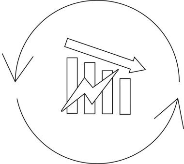Ekonomik çöküşün görsel bir temsili, aşağı doğru ok ve yıldırımla çevrelenmiş bir grafiği gösteriyor..