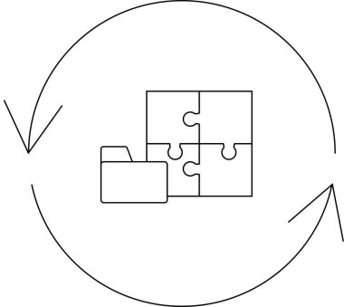 Bir dizin ve bulmaca parçalarının yer aldığı veri entegrasyonunun görsel bir temsili, farklı kaynaklardan elde edilen verilerin birleştirilme sürecini sembolize ediyor.