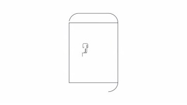 Kariyer tavsiyesi uygulaması simgesi gösteren bir akıllı telefonun minimalist animasyonu. Teknoloji, kariyer gelişimi ve mobil öğrenme kavramları için ideal.