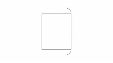 Ekranda zihinsel sağlık uygulaması simgesi olan bir akıllı telefonun basit bir çizgisi çizimi. Ruh sağlığı desteği kavramı.