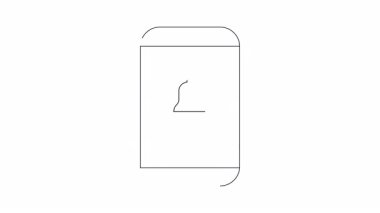 Basit bir satır sanatı ile yapılmış, akıllı telefondaki temiz, animasyon bir bilgilendirme simgesi. Teknoloji, alarm ve minimalist tasarımlar için mükemmel..