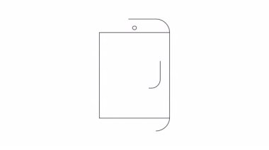 Teknoloji ve zaman yönetimi projeleri için akıllı telefon zamanlayıcı uygulama simgesi animasyon tasarımı. Basit satır sanatı tarzı.