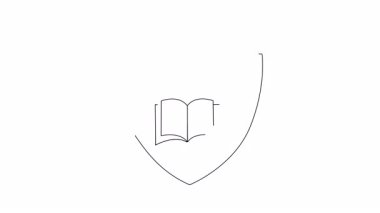 Bilgi koruma, öğrenme güvenliği ve akademik güvenliği temsil eden animasyon eğitim kalkanı ikonu. Eğitim içeriği ve güvenlik farkındalığı için ideal.