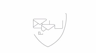 E-posta güvenliğinin görsel bir temsili, e-posta iletişimini tehditlerden ve kırılganlıklardan koruyan bir kalkan görüntüsü. Güvenli ve güvenli dijital etkileşimlerin sağlanması.