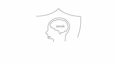 Otonom sürüş güvenliği kavramını araştırın, zihni koruyan bir kalkan ile sembolize edilir, otomatik sürüş araçlarında güvenli ve güvenilir yolculuklar sağlanır.