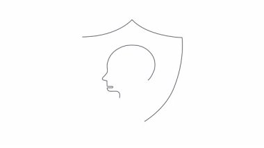 Zihinsel sağlığın korunmasını simgeleyen kavramsal bir illüstrasyon, beyin ve saati olan bir kalkan, zaman yönetimi ve bilişsel savunmayı temsil eden.