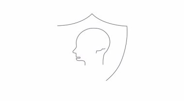 Zihinsel sağlığın korunmasının kavramsal temsili, bilişsel savunmayı ve bir kalkan ve beyin donanımı ikonu ile psikolojik refahı sembolize ediyor.