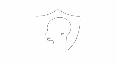 Bir kalkanın kavramsal animasyonu bir zihni korur, zihinsel sağlığı ve olumlu düşünceyi sembolize eder. Sağlık, sağlık ve psikoloji için idealdir..