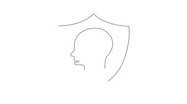 Beyin, yaprak ve kalkanın yer aldığı zihinsel sağlık korumasının sembolik bir temsili. Zihinsel refahın ve dayanıklılığın önemini vurgulamak.