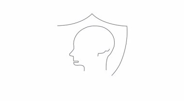 Enjekte edilen bir zihni koruyan, aşılama veya terapi yoluyla zihinsel sağlık korumasını sembolize eden bir kalkanın kavramsal çizimi.