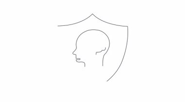 İçinde elmas olan bir kafayı koruyan bir kalkanın kavramsal çizimi fikri mülkiyetin ve değerli fikirlerin korunmasını sembolize ediyor..