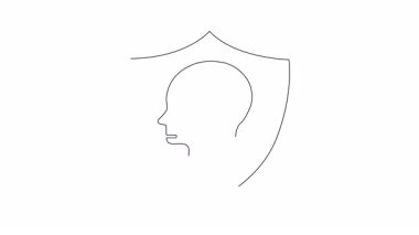 Fikir eserlerinin korunmasını gösteren kavramsal animasyon, fikirleri ve yenilikleri sembolik bir kalkan ile koruyor.