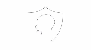 Zihinsel verilerin korunmasını ve bilişsel güvenliği sembolize eden kavramsal illüstrasyon, mahremiyetin vurgulanması ve zihinde kişisel bilgilerin korunması.