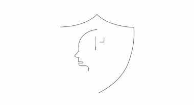 Zihin sağlığını koruyan bir kalkan tarafından sembolize edilen kavramsal animasyon. Psikolojik refahı ve farkındalığı teşvik eder..