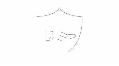 Beyni koruyan bir kalkanın kavramsal animasyonu, zihinsel sağlığı, bilişsel işlevi ve fikri mülkiyet korumasını sembolize eder. Berraklık ve etki için minimalist tasarım.