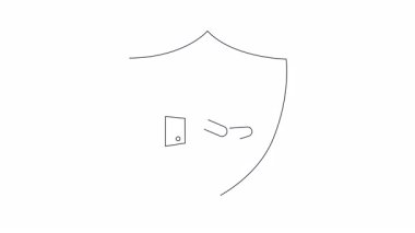 Yaprak tutan bir elin, çevre dostu korumayı ve çevresel bakımı sembolize eden bir kalkanın temiz bir çizgisi..