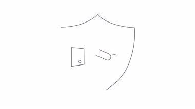 Bir kalkan, bir el ve bir anahtarın yer aldığı güvenlik, güven ve erişimin sembolik bir temsili. Güvenlik ve kontrol için ideal..