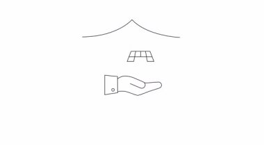 Güneş panelinin korunması, koruma kalkanı altında güneş paneli sunulması, güvenlik ve yatırım güvenliğini sembolize ediyor..