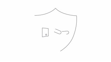 Şırıngalı kalkan ikonu, aşıyı hastalıklara karşı korur. Sağlık, dokunulmazlık ve tıbbi savunmayı sembolize eder.