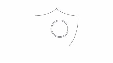 Bir kalkan, büyüteç ve steteskop içeren tıbbi güvenlik kavramı, sağlık hizmetlerinde korunma ve soruşturmayı sembolize ediyor..