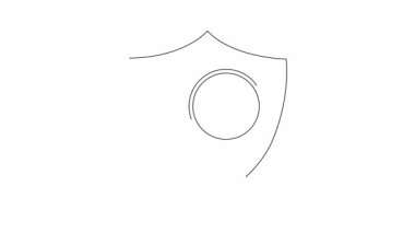 Yükselen grafiği inceleyen, güvenlik analizini ve büyümeyi sembolize eden bir büyüteçle kalkan simgesi.