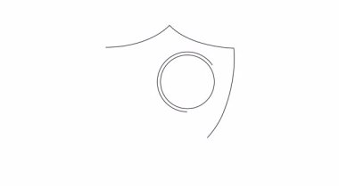 Bir kalkan, büyüteç ve anahtar ikonu içeren bir güvenlik kavramı, anahtar arama ve güvenlik tedbirlerini sembolize ediyor.