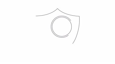 Animasyon kalkanı ve büyüteçle güvenlik ve korumayı sembolize eden bir anahtar arıyor. Siber güvenlik ve veri gizlilik içeriği için ideal.